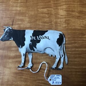 Vintage DE LAVAL Cream Separators Double Sided COW TIN Litho Holstein Die-Cut