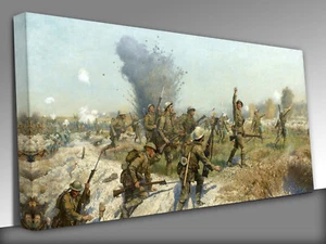 Battle of the Somme First World War Canvas Wall Art Print Ready To Hang - Picture 1 of 4