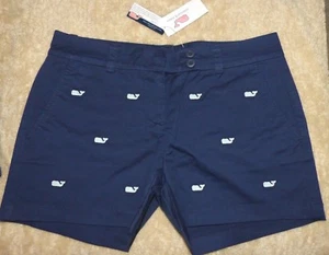 VINEYARD VINES  Ladies Dayboat Classic Shorts  NAVY EMBROID WHALE  Sz 4  $98 NWT - Picture 1 of 4
