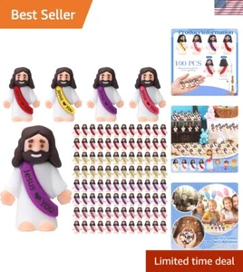 100 Pcs Jesus Figures Rubber 1.2" Religious Party Favors Easter Egg Stuffers - Picture 1 of 8