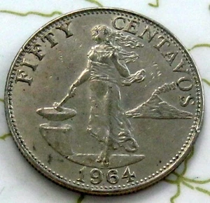 COIN PHILIPPINES 50C 1964 XF 208 - Picture 1 of 2