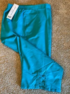 Alfred Dunner türkisblau klassische Passform elastische Caprihose 18-Neu mit Etikett $ 48 - Bild 1 von 5