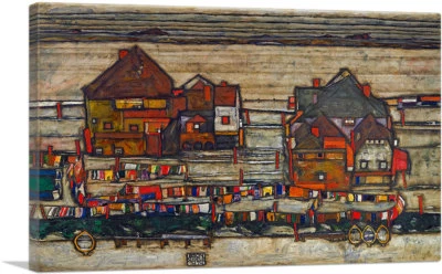 Lienzo artístico de casas con lavandería por Egon Schiele Foto 1 de 4