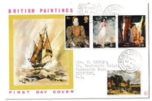 12/8/1968 UK GB FDC - British Paintings - Boat in Storm - Golders Green CDS P/M - Picture 1 of 2