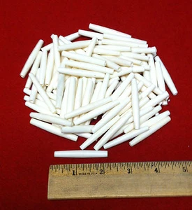 2" ZOLL WEISSE ECHTE ECHTE KNOCHEN HAARPFEIFE (100 STCK.) INDIANER HALSBAND PERLEN - Bild 1 von 2
