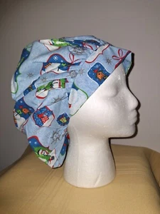 Snowmen in Frames Medical Surgical Bouffant Scrub Hat S,M,L - Picture 1 of 2