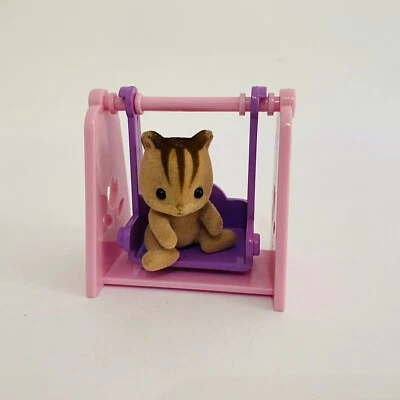 Sylvanian Families Figurine Rare Baby Squirrel Epoch Baby Carry Case & Swing - Image 1 of 4