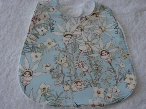 Gumnut Babies Blue Baby Bib Cotton Front Towelling Back Handmade - Picture 1 of 2