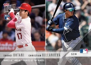 2018 TOPPS NOW #159 SHOHEI OHTANI CHRISTIAN VILLANUEVA APRIL ROOKIE DES MONATS - Bild 1 von 2