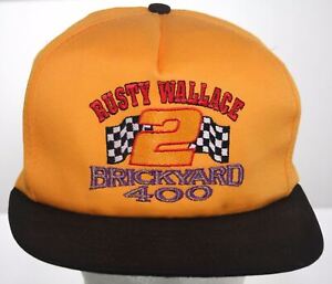 Vintage 1980s NASCAR Rusty Wallace #2 Hat Indianapolis Brickyard 400 Racing Cap