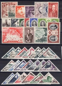 MONACO ANNEE COMPLETE 1956 DE 37 TIMBRES NEUF* N° 441 à 477 Cote: 118€ - Foto 1 di 1