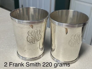Vintage Sterling Silber Mint Julep Becher - 2er Set RAR Frank Smith 50er 220g - Bild 1 von 7