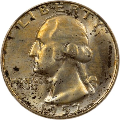 1952-D Washington Quarter- NGC MS65 - Mint Set Toned - GEM BU! - Image 1 of 4