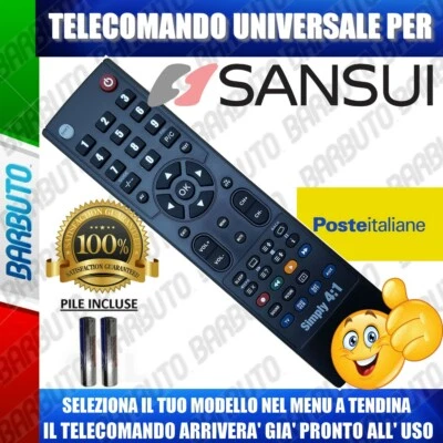 TELECOMANDO UNIVERSALE SANSUI^ CLICCA SUL TUO MODELLO E LO RICEVERAI GIA PRONTO - Immagine 1 di 2