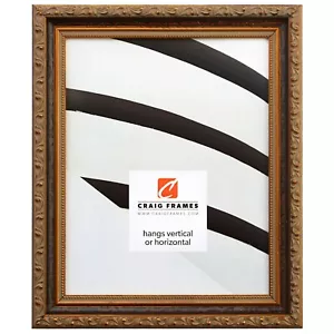 Marco de fotos Craig Frames Regence, 1,25 pulgadas de ancho adornado en ámbar y oro - Imagen 1 de 10