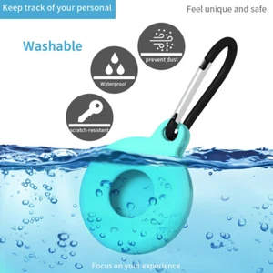 For Apple AirTag Silicone Tracker Case Shell Cover Solid Keychain Slim K - Picture 1 of 12