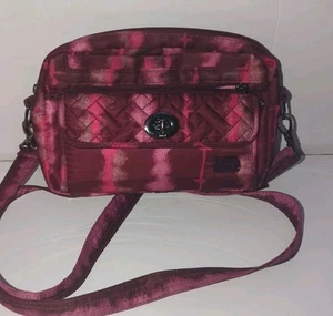 Lug Switch Convertible Crossbody RFID Bag & Peekaboo Wristlet Shibori Wine - Picture 1 of 8