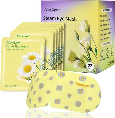 Serfeymi Self Heating Steam Eye Mask 22PCS- Disposable Sleep Warming Eye Mask