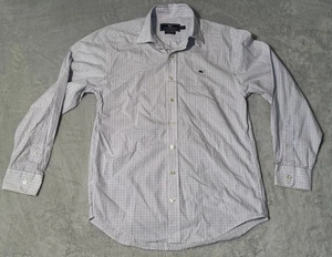 Vineyard Vines Whale Dress Shirt Check Plaid Long Sleeve Mens Blue Purple Small - Picture 1 of 8