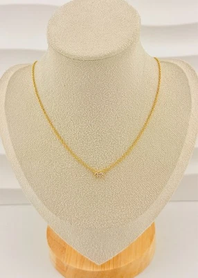 New Genuine Pandora Shine Gold Triple Stone Heart CollierNecklace 363014C01-45cm - Image 1 of 4