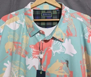 William Murray Shirt Herren 3XL Happy Hands Club Bunt AOP Stretch Golf Polo NEU - Bild 1 von 5