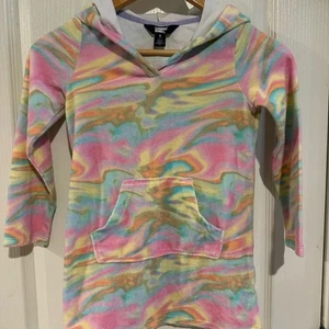 Kids Lands' End swim cover up Tie Dye Swirl 6-7 - Picture 1 of 3