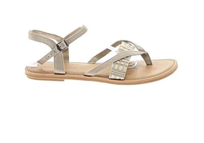 Sandalia Toms Lexie Novelty Tribal Beige Blanco Lona. Talla 6W Foto 1 de 4