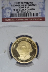 2007 S NGC PF69 ULTRA CAMEO GEORGE WASHINGTON DOLLAR #B50938 - Picture 1 of 2