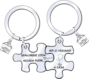 Unisex Portachiavi Ci Vediamo a Casa per Coppia in Acciaio Inox Ciondolo Casa Ca - Foto 1 di 12