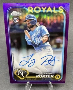 2024 Topps Chrome Logan Porter Rookie rifrattore viola automatico RC/250 #RA-LP - Foto 1 di 3