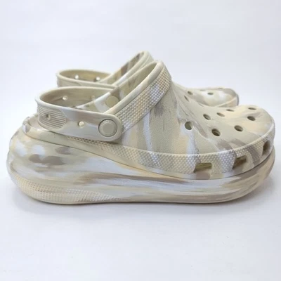 Crocs Classic Crush Marbled Men and Women's Clog Bone Size Mens 8 Womens 10 - Image 1 of 4