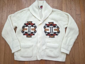 Suéter tejido vintage Miller Outerwear LG Western Cowichan Aztec Thunderbird de colección - Imagen 1 de 8