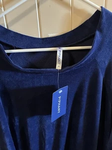 Piphany 3x Ribbed Long Sleeve Blue Dress - Picture 1 of 4