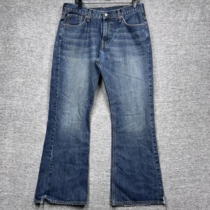 VTG Abercrombie Fitch Men 34x32 Flare 1892 Blue Jeans Distress USA Rodeo Y2K - Picture 1 of 22