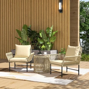 Outsunny Polyrattan Gartenmöbel Set, Outdoor Lounge Balkonmöbel für 2 Personen - Bild 1 von 10
