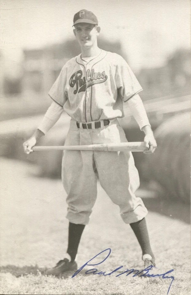 Paul Busby autographed vintage Philadelphia Phillies Rowe Postcard - Image 1 of 1