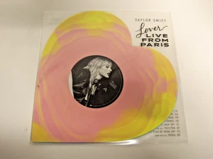 Taylor Swift Lover Live From Paris Heart Shaped Vinyl Album Pink & Blue NEW - Imagen 1 de 3