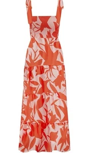 Damen Sommer Boho Spaghettiträger eckiger Ausschnitt Rüschen Freizeit fließend Größe M - Bild 1 von 5