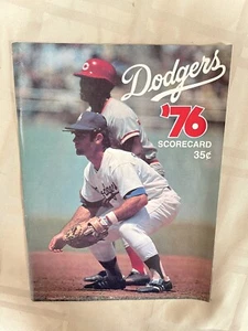 Los Angeles Dodgers vs Cincinnati Reds 1976 program Pete Rose Davey Lopes HR - Picture 1 of 2