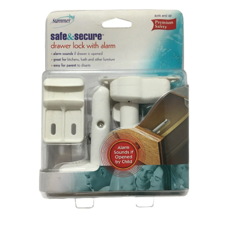 Cerradura de cajón infantil de verano con alarma - Protección de seguridad para bebés - Seguro y protegido Foto 1 de 1
