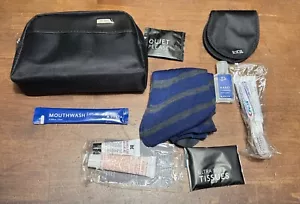 TUMI for Delta Black Amenity Kit Small Zippered Soft Travel Case Toiletry -lot b - Picture 1 of 10
