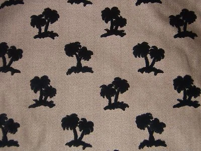 Lee Jofa, Velvet Oasis Shade, Palm Trees, Vintage Fabric, BTY, Color Tan - Image 1 of 2