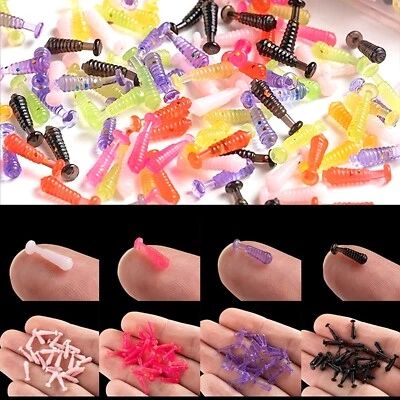 200x künstliche Maden | Mix aus 7 Farben | Gummiköder Maggot Friedfisch - Bild 1 von 2