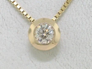 Colgante solitario brillante deslizante 585 oro amarillo 14 quilates oro 1 brillante 0,25 quilates VS - Imagen 1 de 4