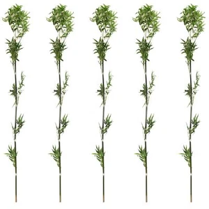 Set di 5 bambù germoglianti! Bastoni di bambù finti artificiali foglie verde - Foto 1 di 2