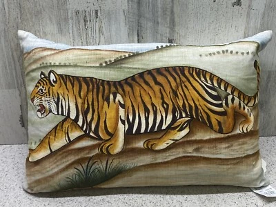 Travesseiro decorativo John Robshaw Madhum tigre 12” x 18” novo - Imagem 1 de 4