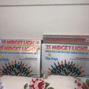 4 Sets of Vintage Value bright indoor outdoor Christmas Light  Midget 35 Lights - Picture 1 of 2