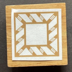 Mini Insegna Forma Quadrata e Linea Simbolo Cornice Modello 3 Timbri Legno Gomma - Foto 1 di 2