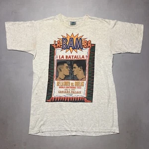Vintage 90s LA BAMBA Oscar De La Hoya Ruelas Boxing T-Shirt L - Picture 1 of 12