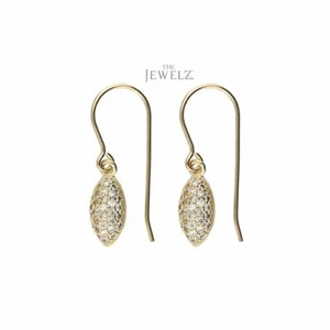 14K Gold 0.50 CT VS/F-G Diamond Hook Dangle Earrings Christmas Gift- The Jewelz - Picture 1 of 2